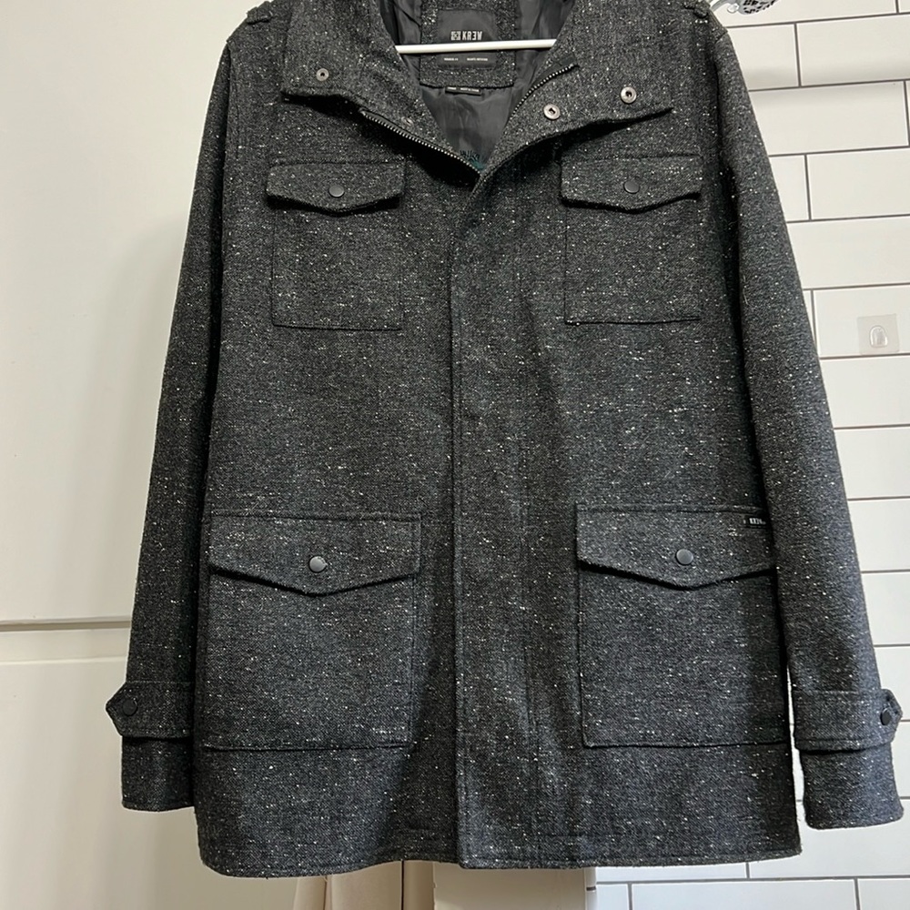 Mens Krew Peacoat Size Large Grey great condition.